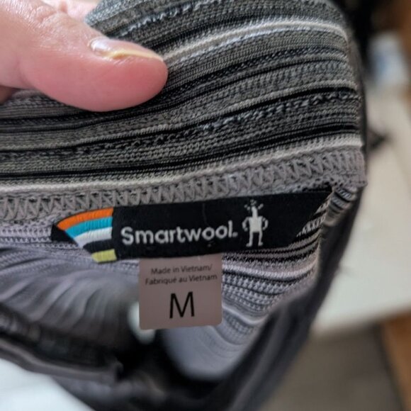 Smartwool Merino Wool Gray Striped Warm Outdoor Ski Lodge Skirt Size Medium - Picture 4 of 6